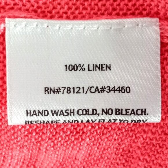Eileen Fisher Coral Pink Pure Linen Cardigan - Picture 4 of 5